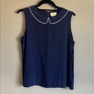Navy collared blouse